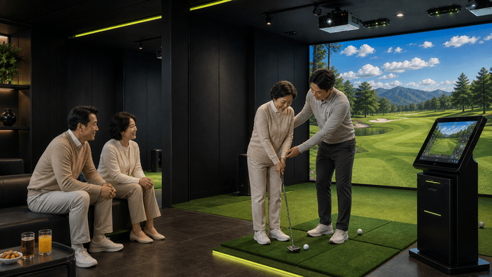 VR FIELD 매장 — 가족 고객 체험 모습
